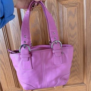 Coach Pink Leather Shoulder Bag